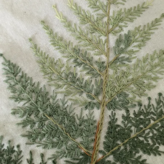 Green fern embroidery hoop